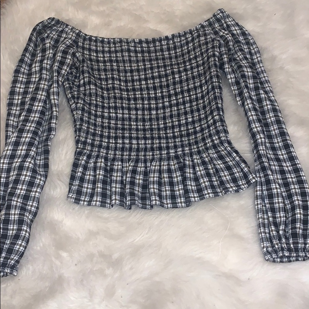 Hollister Black and White striped top